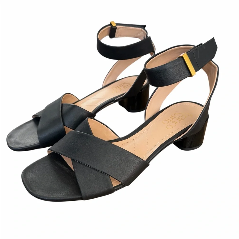 Franco Sarto Black Strappy Heels‎